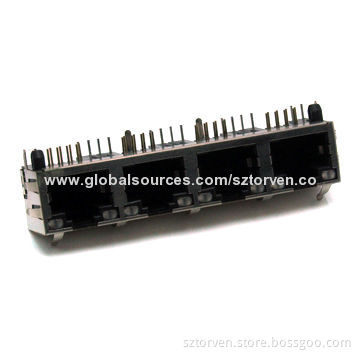 RJ45 Connector, RJ Side-entry 1x4 LED Jack, Available in 1x1-1x8 PoleNew